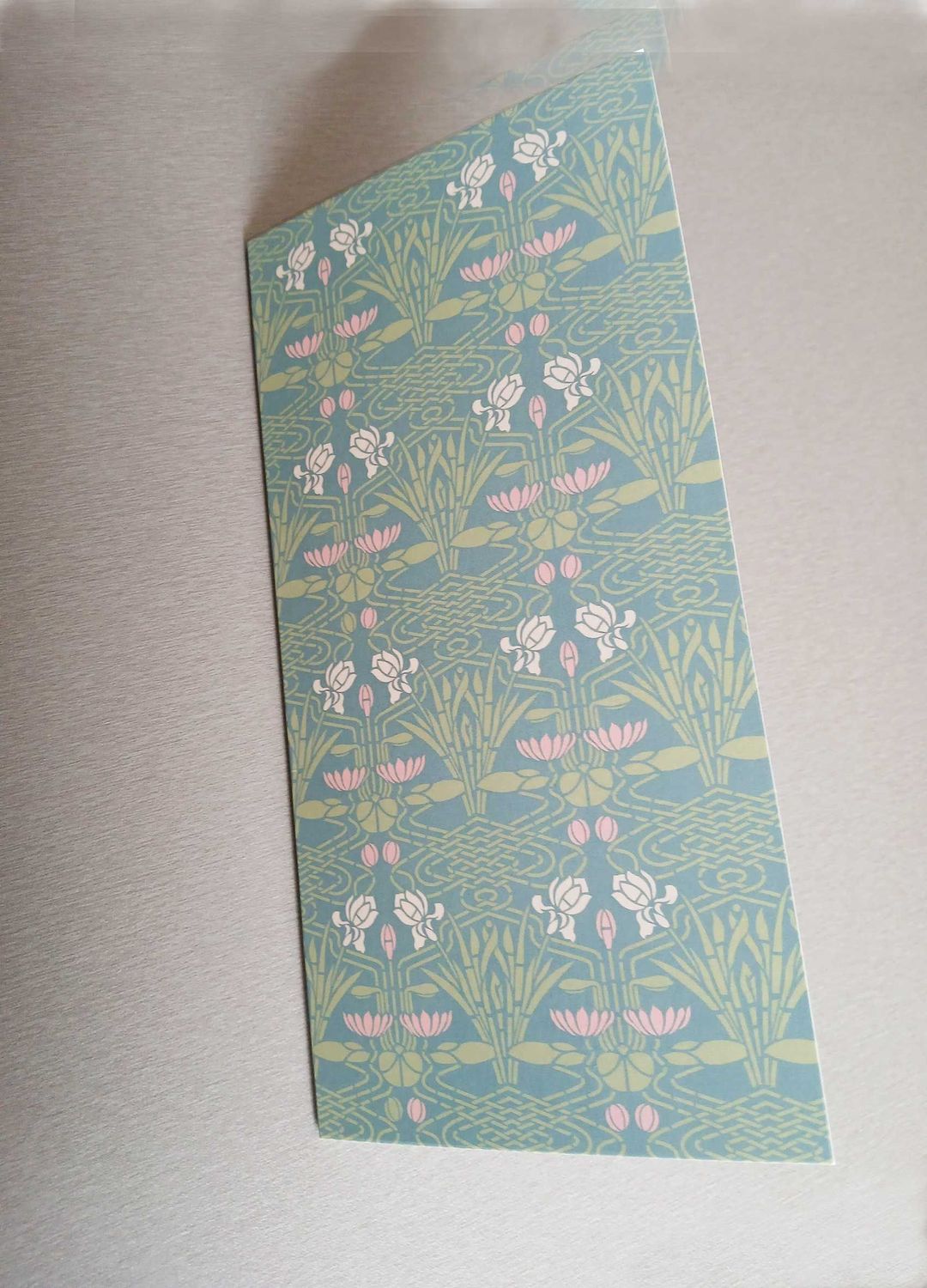 Klappkarte, DIN A6 lang, Seerosen, Jugendstil, Postkarte