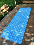 Tischläufer,  weiß-jeansblau-blau, 40x120cm, "Schnee 3"