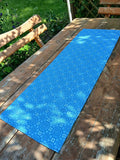Tischläufer,  blau-jeansblau-hellblau, 40x120cm, "Schnee 4"