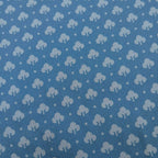 Mako sateen, fabric by the metre, “Clover” pattern, navy blue/gray, 160 cm, cotton sateen, blouse, shirt, bed linen, shiny, scattered pattern, lily
