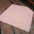 Quadratische Tischdecke,  Mitteldecke, 75x75cm, rosa/lachs/hellgrün Baumwollstoff, Krokus Tulpen