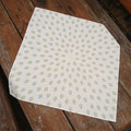 Square tablecloth, table topper, 75 x 75 cm, white, light blue, light green, cotton fabric, crocus tulips