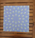 Cloth napkin, 40x40cm, 100% cotton, lavender, crocuses, light green/light blue, with 25mm mitered hem, table runner, ultramarine blue