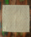 Cloth napkin, 40 x 40 cm, 100% cotton, light green with little green trees and light red dots, small tablecloth, Christmas