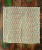 Cloth napkin, 40 x 40 cm, 100% cotton, light green with little green trees and light red dots, small tablecloth, Christmas