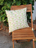 Cushion cover, 40 x 40 cm, “Bay Window” design, “Spring Magic” colorway (vanilla/light yellow), green, dusty rose
