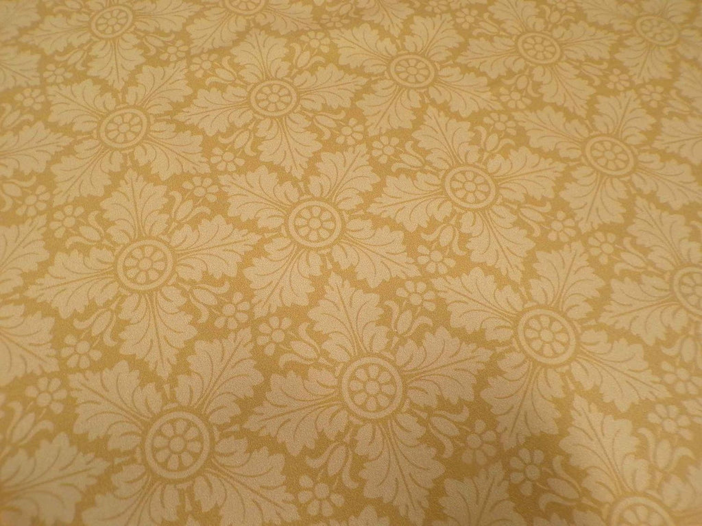 Tischdecke, Weihnachten, festlich, Baumwollsatin, Makosatin, Meterware, Eiskristall, Goldbraun/Ocker