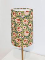 Lampshade, roses, navy-red-green, 15cm diameter, cylindrical, "Path to the Tower" pattern, 23cm high, table lamp
