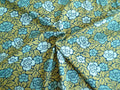 Halbpanama, Baumwolle, Meterware, grün, Rosen, Jugendstil, Landhausstil, kleine Mustergröße