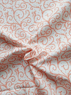 Popeline, Meterware, Baumwollstoff, Motiv Dornenhecke, weiß-rosa, bio, violette Pünktchen, GOTS, Futterstoff, Webware, Blusenstoff, Hemdenstoff, Patchworkstoff, Trachten, Dirndl