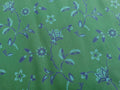 Poplin, cotton fabric, sold by the metre, thistles, green/dark blue/light turquoise, GOTS-certified organic, woven fabric, blouse fabric, shirt fabric, traditional clothing, patchwork, dirndl dresses