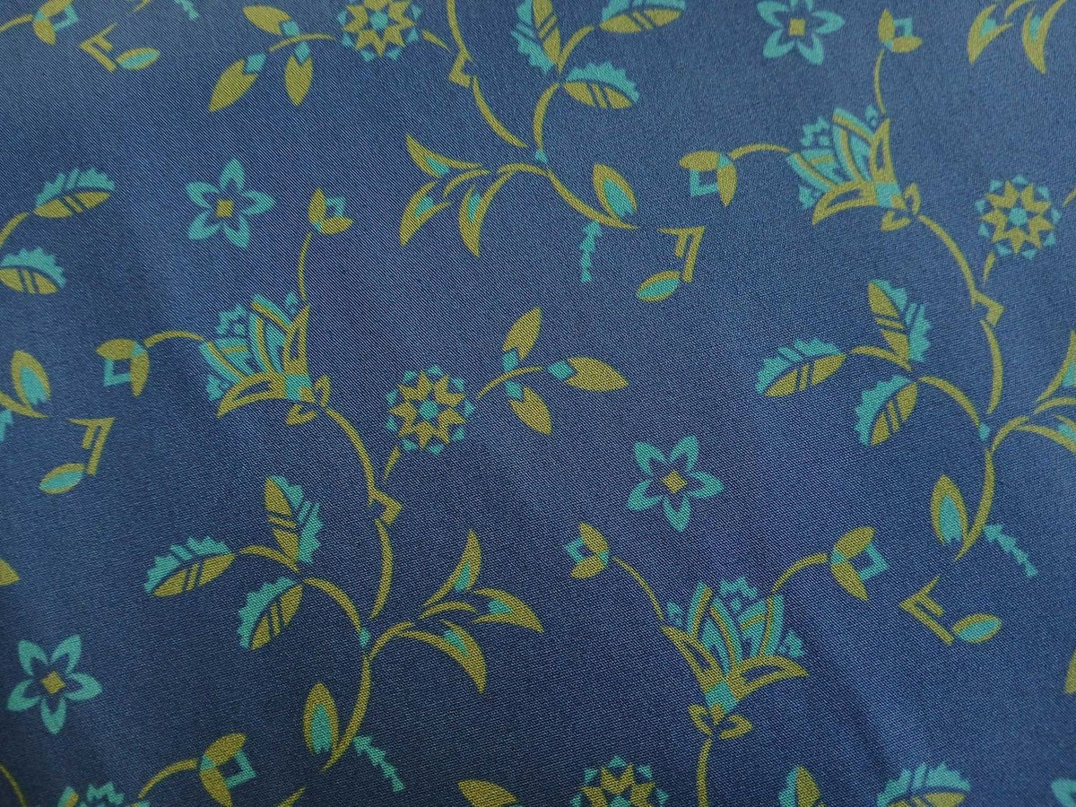 Popeline, Baumwollstoff, Meterware, Disteln, dunkelblau/türkis/grün, GOTS, bio, Webware, Blusenstoff, Hemdenstoff, Trachten, Patchwork, Dirndl