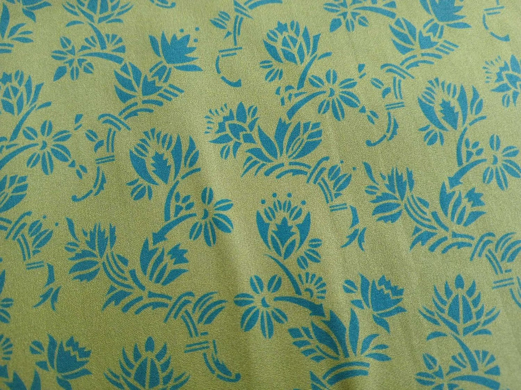 Popeline, Baumwollstoff, Meterware, Art deco, Zackenstar, pistaziengrün/türkis, GOTS, bio, Webware, Blusenstoff, Hemdenstoff, Trachten, Patchwork, Dirndl