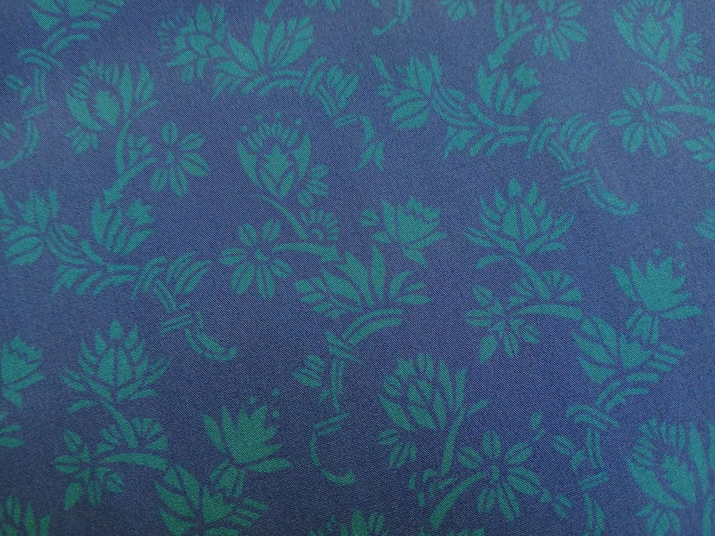 Popeline, Baumwollstoff, Meterware, Art deco, Zackenstar, dunkelblau/türkis, GOTS, bio, Webware, Blusenstoff, Hemdenstoff, Trachten, Patchwork, Dirndl