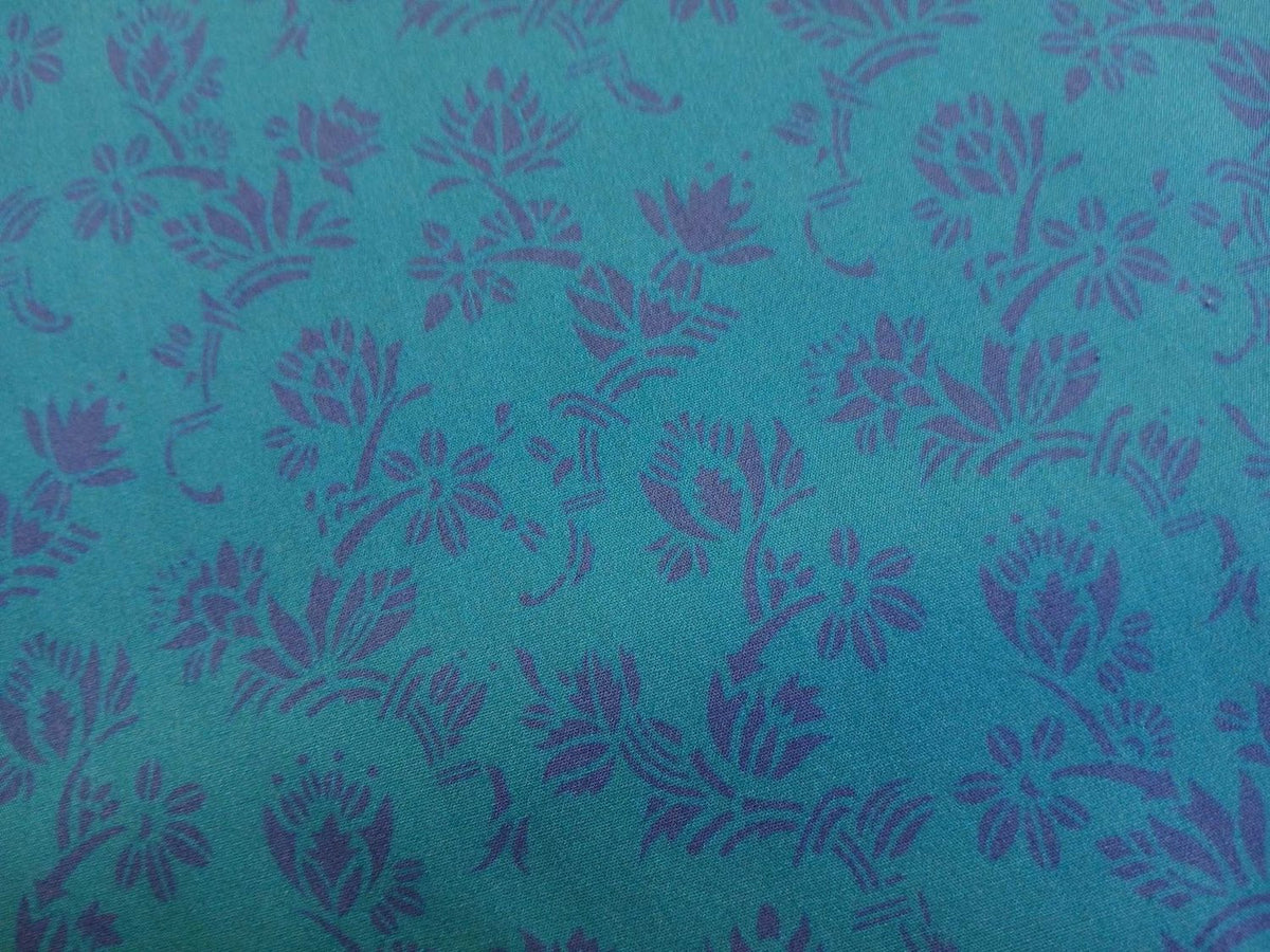 Popeline, Baumwollstoff, Meterware, Art deco, Zackenstar, türkis/dunkelblau, GOTS, bio, Webware, Blusenstoff, Hemdenstoff, Trachten, Patchwork, Dirndl