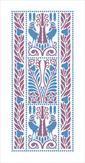 Table runner, ravens, blue-violet, 40cm wide, various lengths, cotton fabric, Art Nouveau, country style, bird, birds