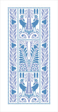 Tischläufer, Raben, Blau-Lavendel, 40cm breit, verschiedene Längen, Baumwollstoff, Jugendstil, Landhausstil, Vögel, Vogelmotiv