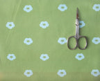 Poplin fabric by the metre, cotton fabric, small rose motif, green and light blue, organic, GOTS, lining fabric, floral print, woven fabric, blouse fabric, shirts, baby, dirndl, patchwork, traditional costumes