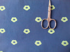 Poplin, fabric by the metre, cotton fabric, ruffles, dark blue-green, organic, GOTS, lining fabric. Ditsy print, woven fabric, shirt fabric, blouse fabric, traditional costumes, patchwork fabric, dirndl