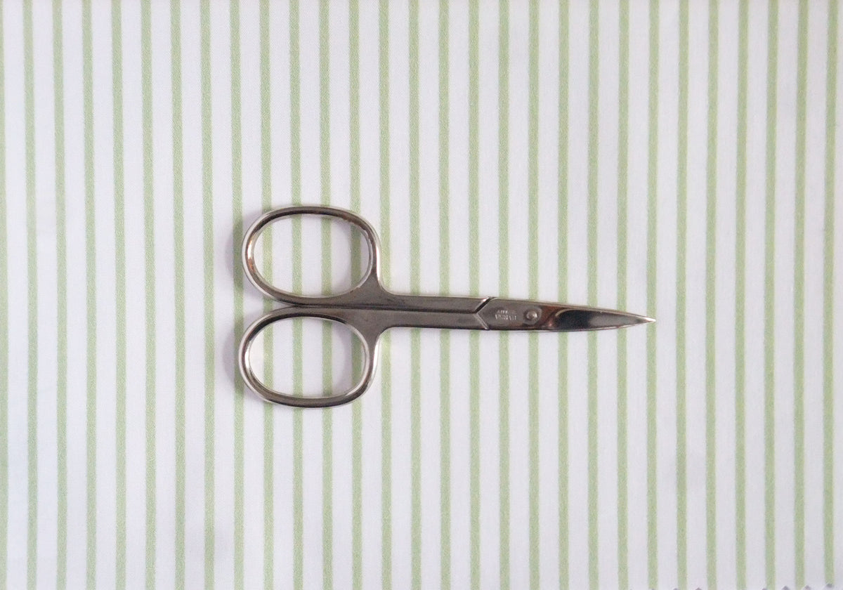Popeline, Meterware, Baumwollstoff, Bioqualität, Streifen, weiß-hellgrün, GOTS, Futterstoff, Webware, Blusenstoff, Hemdenstoff, Patchworkstoff, Trachten, Dirndl