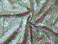Mako-Satin, Meterware, Baumwolle,  Motiv "Rosen" mit zweifarbigen Blüten, Baumwollsatin, glänzend, Hemden, Blusen, Kleider, Bettwäsche