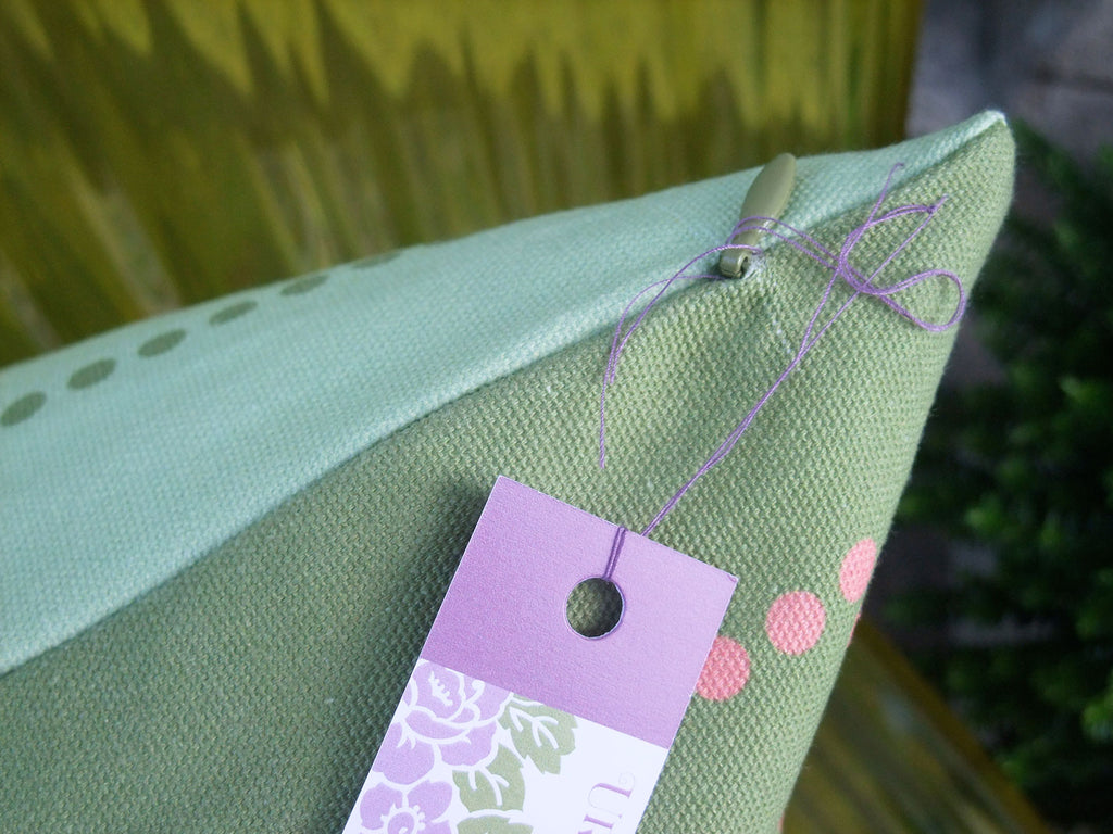 Cushion cover, wreath, green-light green, 50x50cm