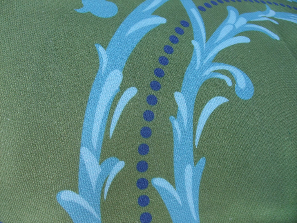 Kissenbezug, Kranz, grün-wasserblau, 50x50cm