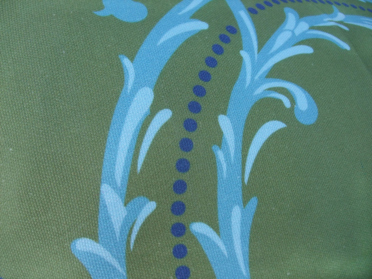 Kissenbezug, Kranz, grün-wasserblau, 50x50cm