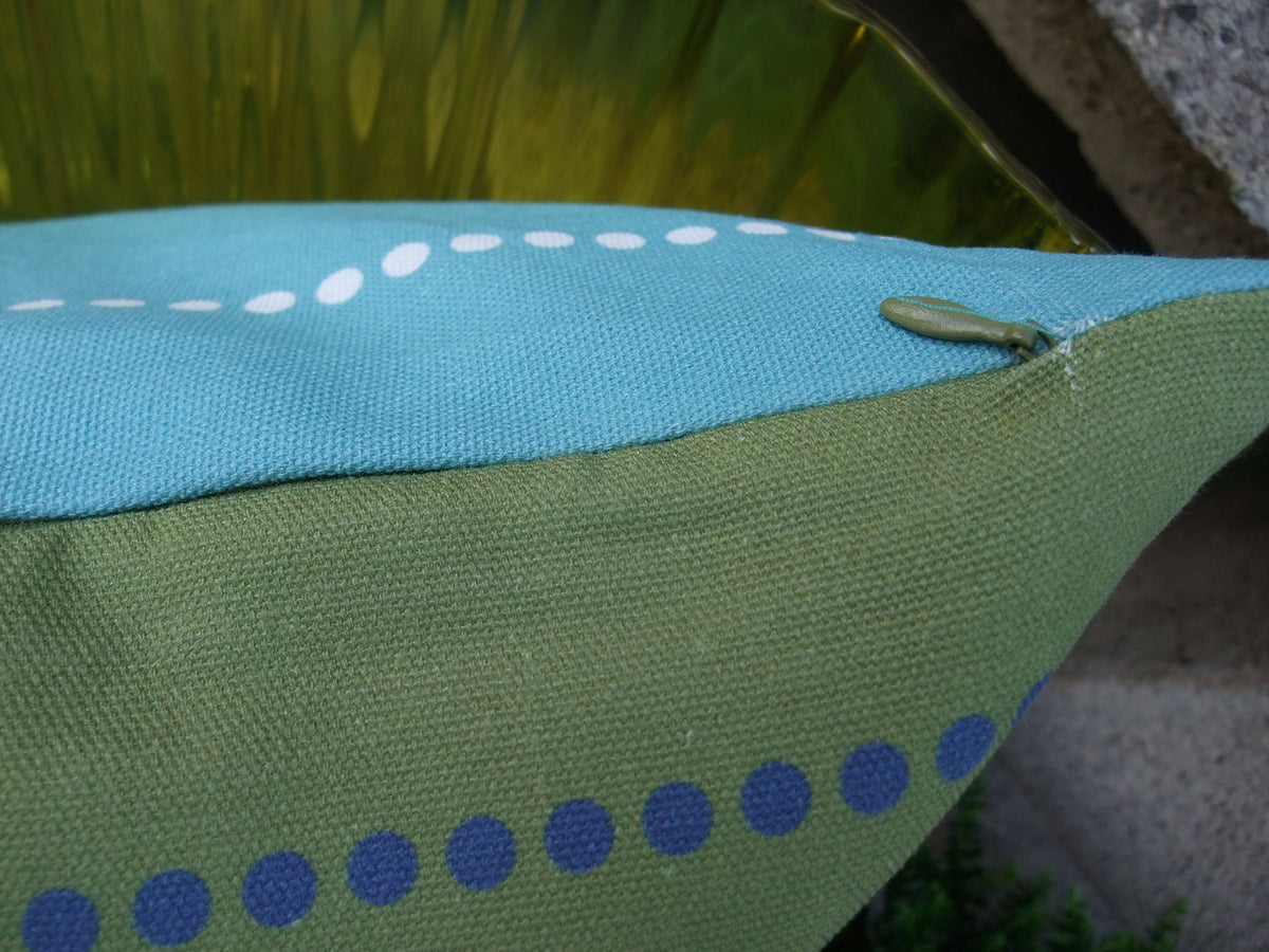 Kissenbezug, Kranz, grün-wasserblau, 50x50cm