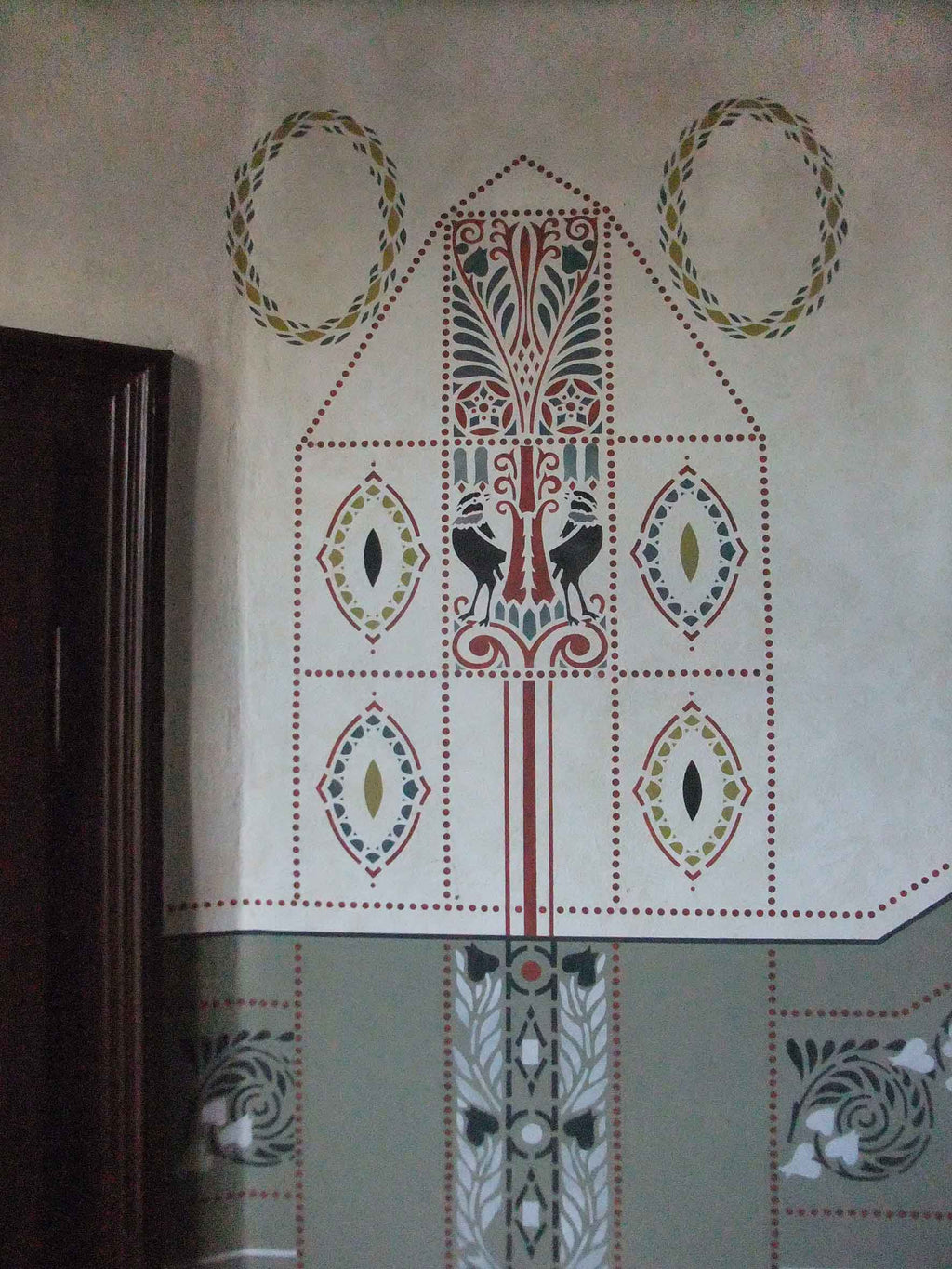 Geschirrtuch, 50x70cm, Baumwollstoff, Vogelmotiv, blau-rot