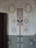 Platzset / Tischset, zweiseitig, Grün/Blau, 50x35cm, robuster Baumwollstoff, Vogelmotiv, Vögel, Jugendstil, Landhausstil