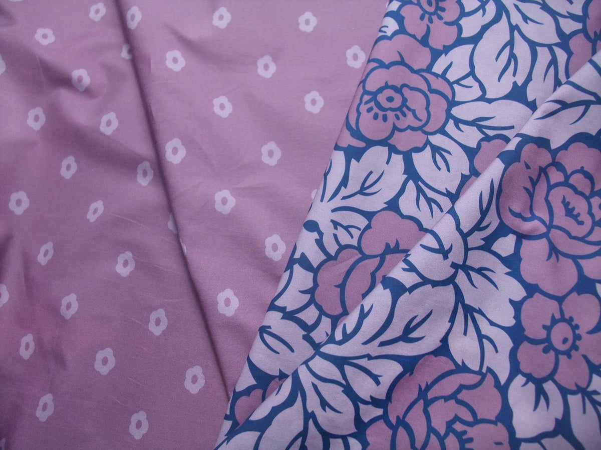 Popeline, Meterware, Baumwollstoff, Motiv Röschen, Blümchen, fliederfarbig, GOTS, bio, Futterstoff, Webware, Trachten, Dirndl, Patchworkstoff, Babykleidung