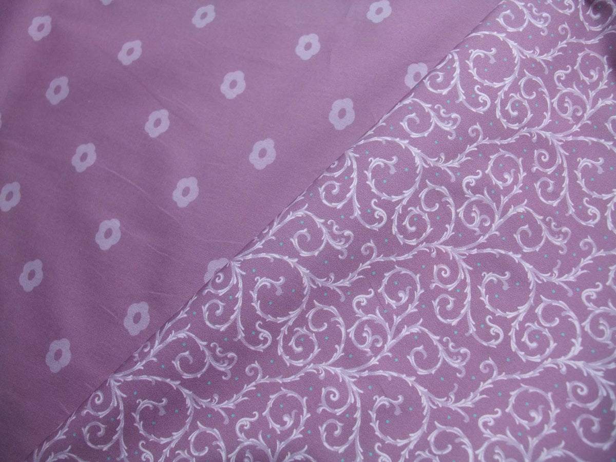 Popeline, Meterware, Baumwollstoff, Motiv Röschen, Blümchen, fliederfarbig, GOTS, bio, Futterstoff, Webware, Trachten, Dirndl, Patchworkstoff, Babykleidung