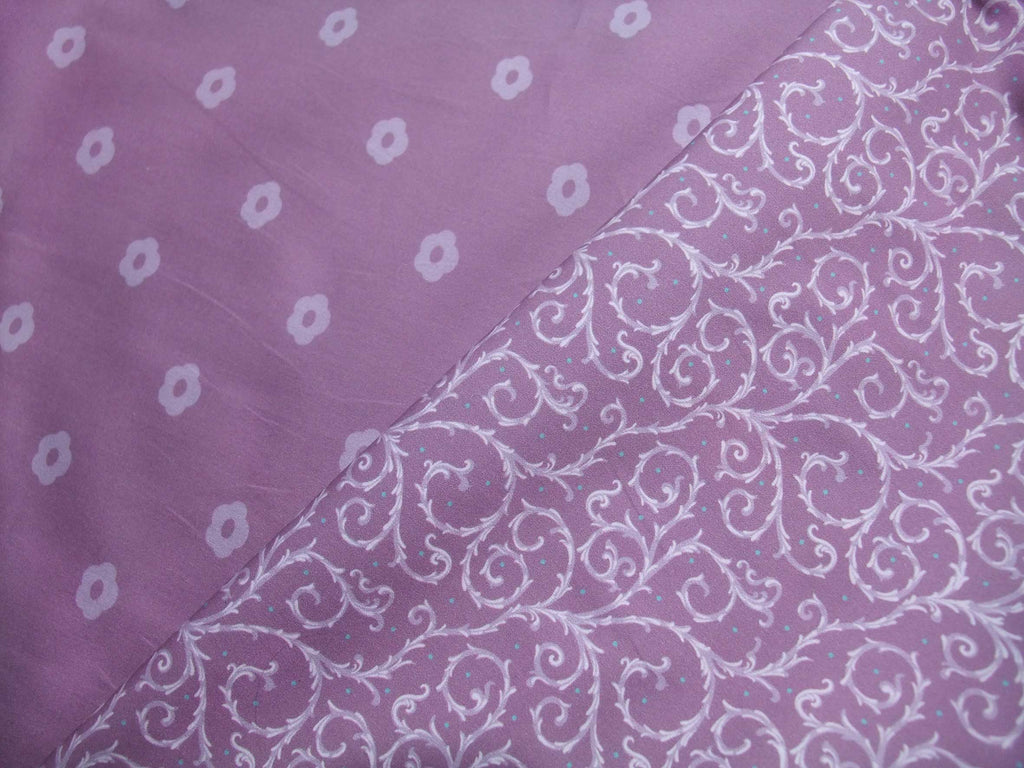 Popeline, Meterware, Baumwollstoff, GOTS, bio,  fliederfarbig-violett, Motiv Dornenhecke, Futterstoff, Webware, Blusenstoff, Hemdenstoff, Trachten, Dirndl, Patchwork