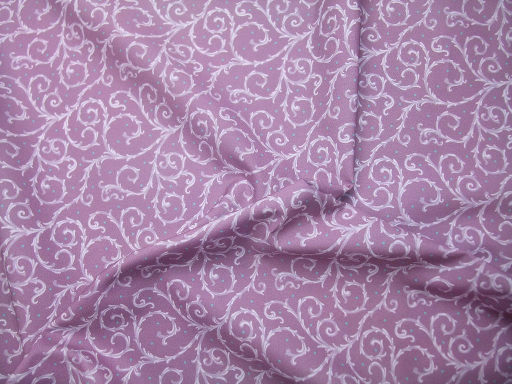 Popeline, Meterware, Baumwollstoff, GOTS, bio,  fliederfarbig-violett, Motiv Dornenhecke, Futterstoff, Webware, Blusenstoff, Hemdenstoff, Trachten, Dirndl, Patchwork
