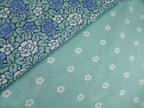 Poplin, fabric by the metre, cotton fabric, small rose motif, water blue-light blue, organic, floral, aqua, lining fabric, woven fabric, patchwork fabric, baby, traditional costume, dirndl