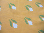Quadratische Tischdecke, gelb/weiß, Krokusmotiv, Ostern, Frühling, 110x110cm oder 155x155cm