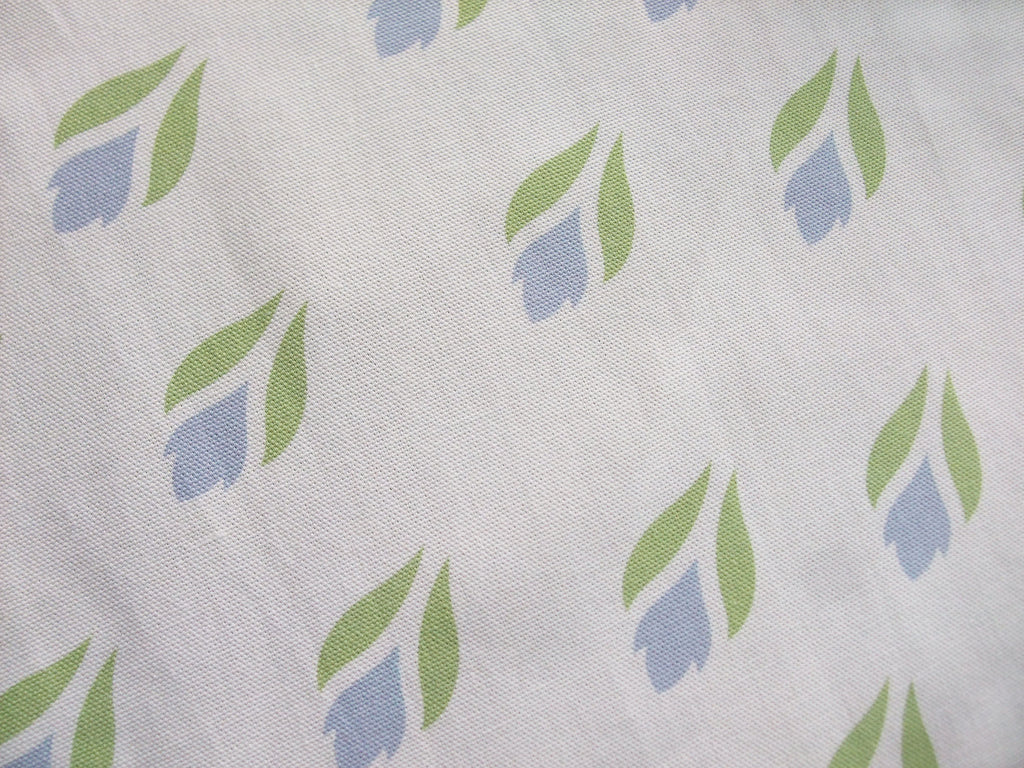 Square tablecloth, white/light blue, crocus design, Easter, spring, 110 x 110 cm or 155 x 155 cm
