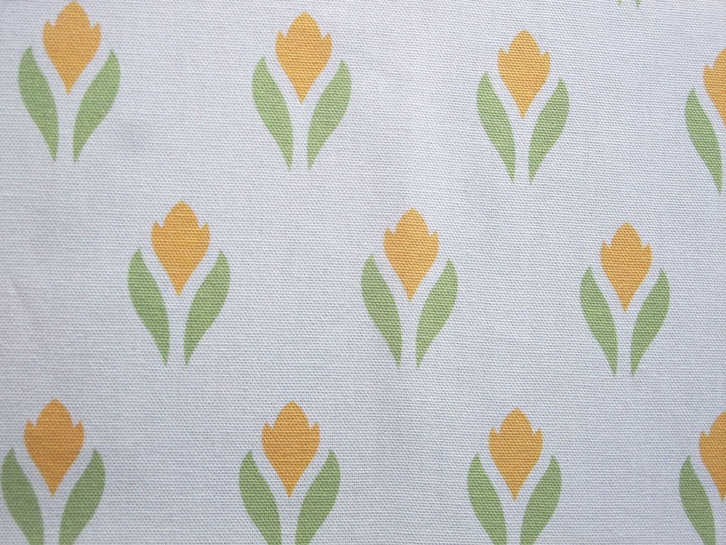 Tischläufer, 40 x 120cm, Krokusmotiv, weiß-gelb, Ostern, Frühling
