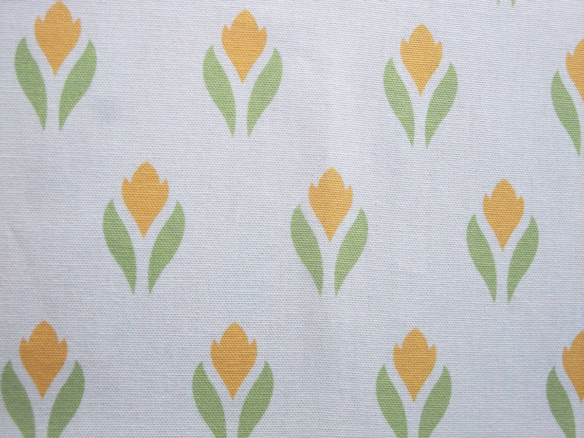 Tischläufer, 40 x 120cm, Krokusmotiv, weiß-gelb, Ostern, Frühling