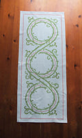 Table runner, thorny hedge, white and light green, 45 cm wide, two lengths