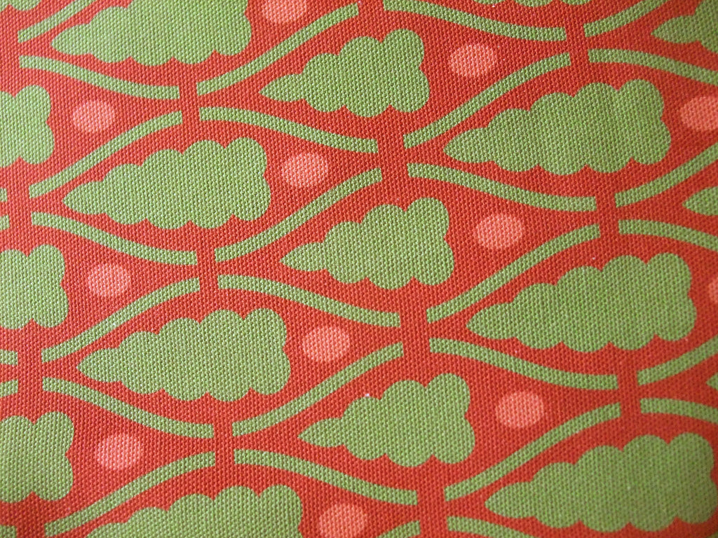 Dish towel, 50x70cm, cotton, red with green trees