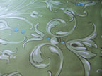 Mako satin, fabric by the metre, cotton, "Wildflower" pattern in the Forest Flower colourway, green-turquoise, cotton sateen, glossy, vines, floral, flower, bed linen, dresses