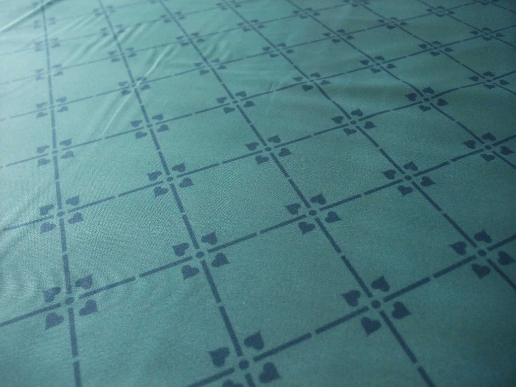 Mako-Satin, Meterware, Motiv Raute, türkis-Blau, geometrisch, Baumwollsatin, glänzend, Trachten, Dirndl, Bettwäsche, elegante Kleider, Kreuzblume, Muster