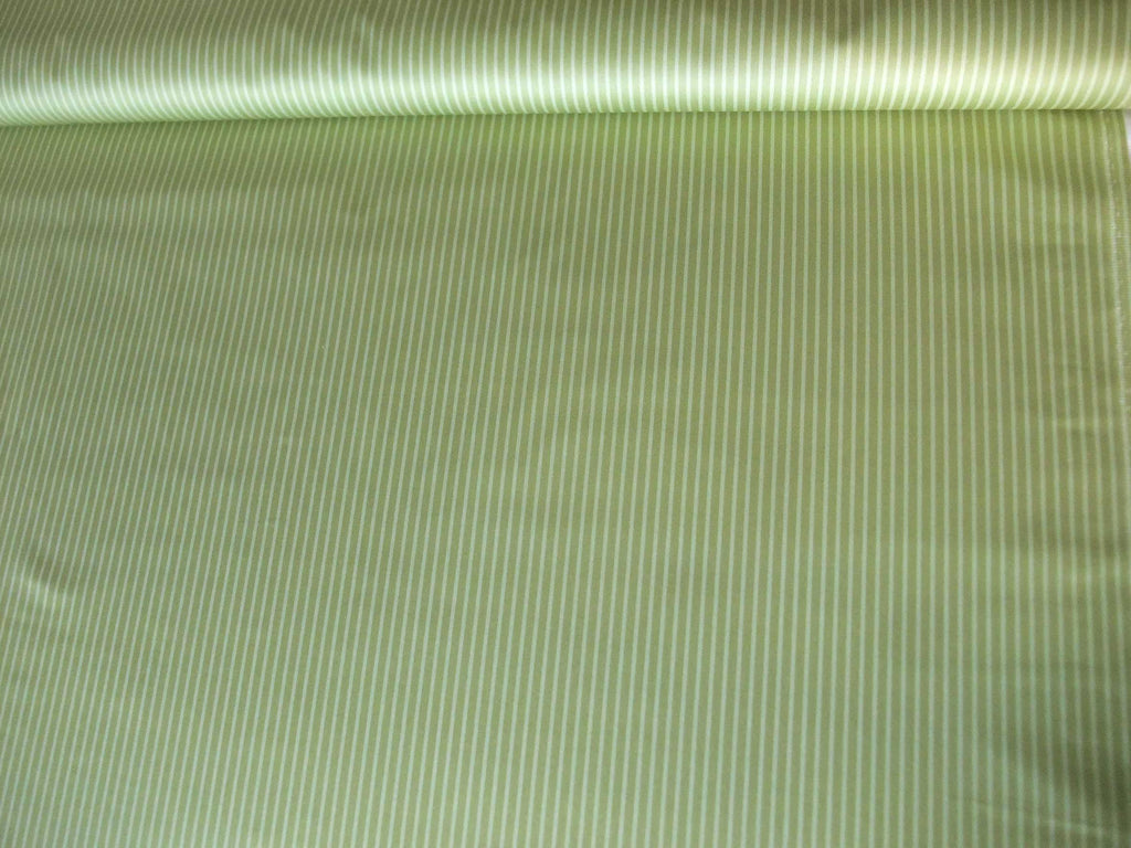 Mako satin, by the metre, cotton, stripes, green-light green, cotton sateen, for bed linen, blouses, shirts, dresses