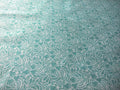 Mako-Satin, Meterware, Baumwolle,  Motiv "Rabenwiese", wasserblau, türkis, aqua, Spiralen, Herzen, für Blusen, Hemden, Kleider, Bettwäsche, Baumwollsatin