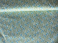Mako-Satin, Meterware, Baumwolle,  Motiv "Rabenwiese" grün/wasserblau, türkis, aqua, Spiralen, Herzen, Baumwollsatin, für Bettwäsche, elegante Kleidung, Hemden, Kleider
