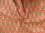 Half Panama fabric by the metre, Christmas, red, 160cm wide, cotton fabric, green little trees, for tablecloths, bags, cushions