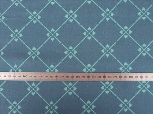 Half Panama, by the metre, dark blue-turquoise, cotton fabric, "Diamond 08" pattern, 160cm wide, Kreuzblume, for bag projects, tablecloth, cushions, traditional clothing