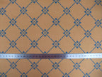 Half Panama, by the metre, "Diamond 07", 160cm wide, light brown/dark blue, cotton fabric, tan-navy, bags, cushions